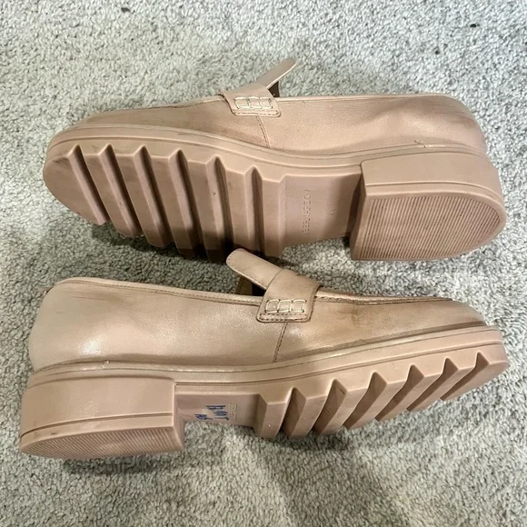Bernardo Chandler Leather Lug Sole Platform Loafers, Women’s Size 8.5 Blush - Picture 5 of 9